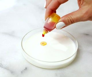 A drop of food coloring