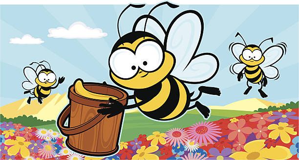 Bees collect honey.
