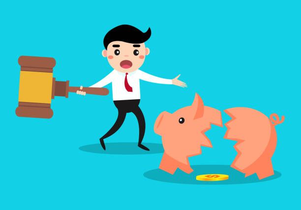  Break the piggy bank to get the money. 