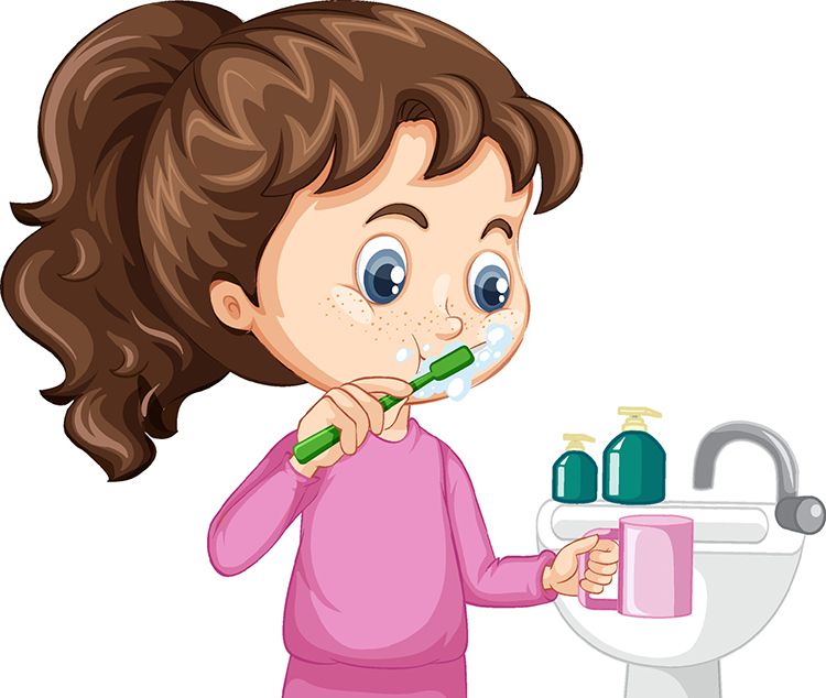 Nhấn để nghe Brush your teeth properly.