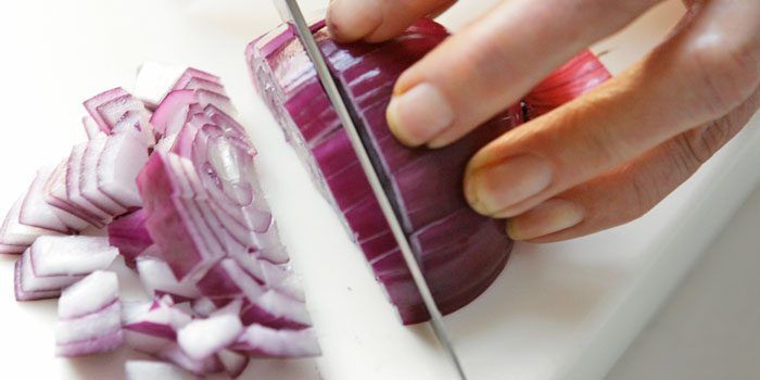 Cut the onions. 