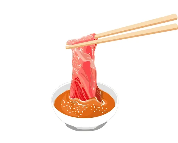  Dip the meat in. 