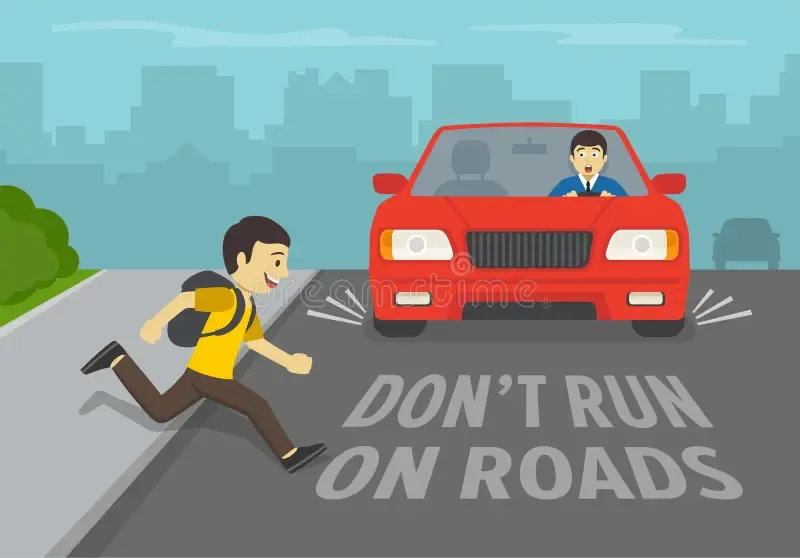  Don’t run when crossing.