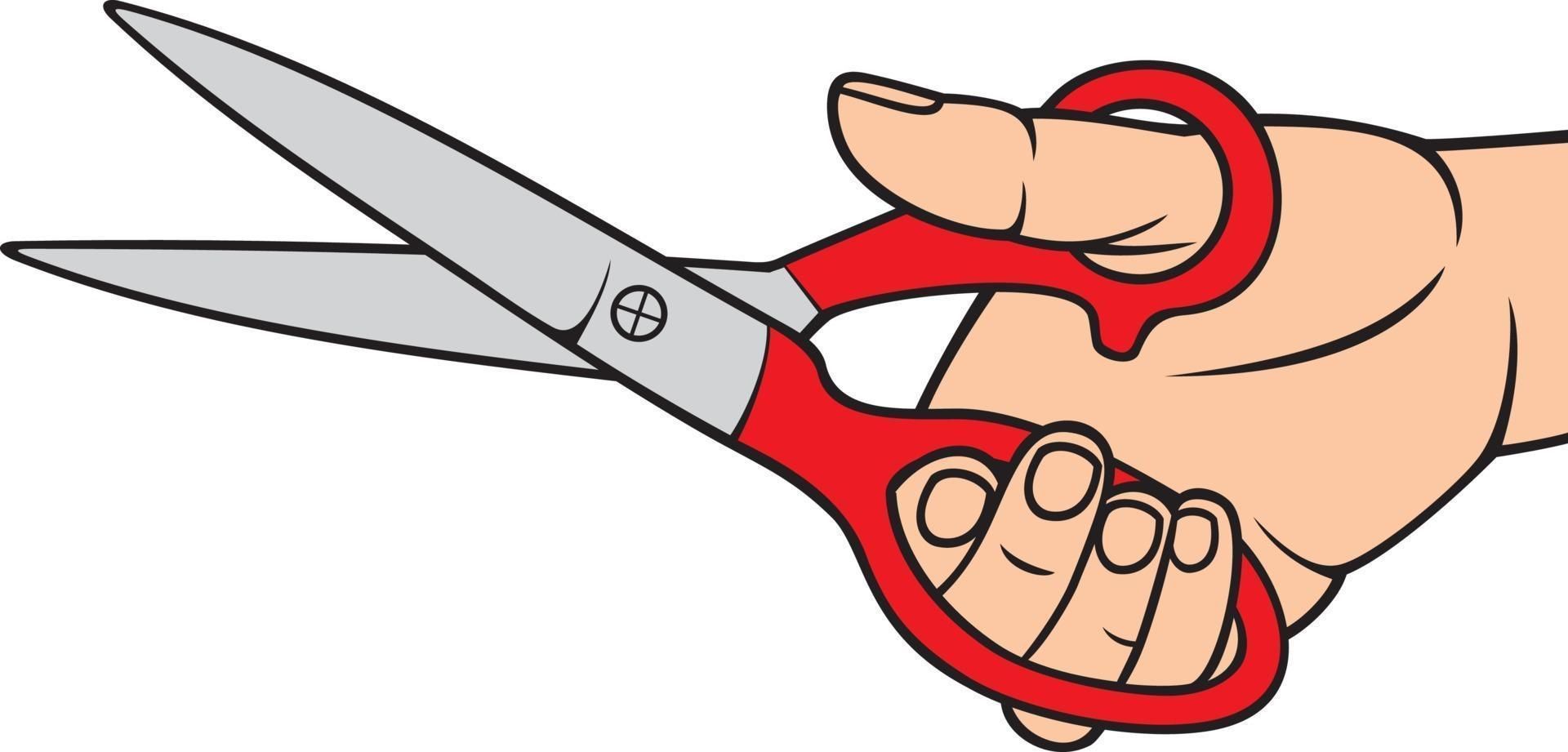 Hold the handle, not the blades.