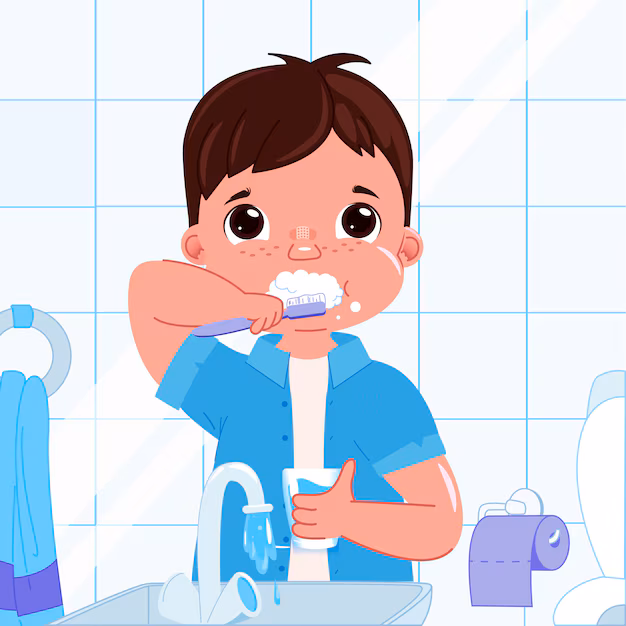 I brush my teeth every morning.