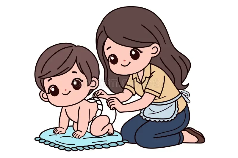 Nhấn để nghe I’ll get a fresh diaper.