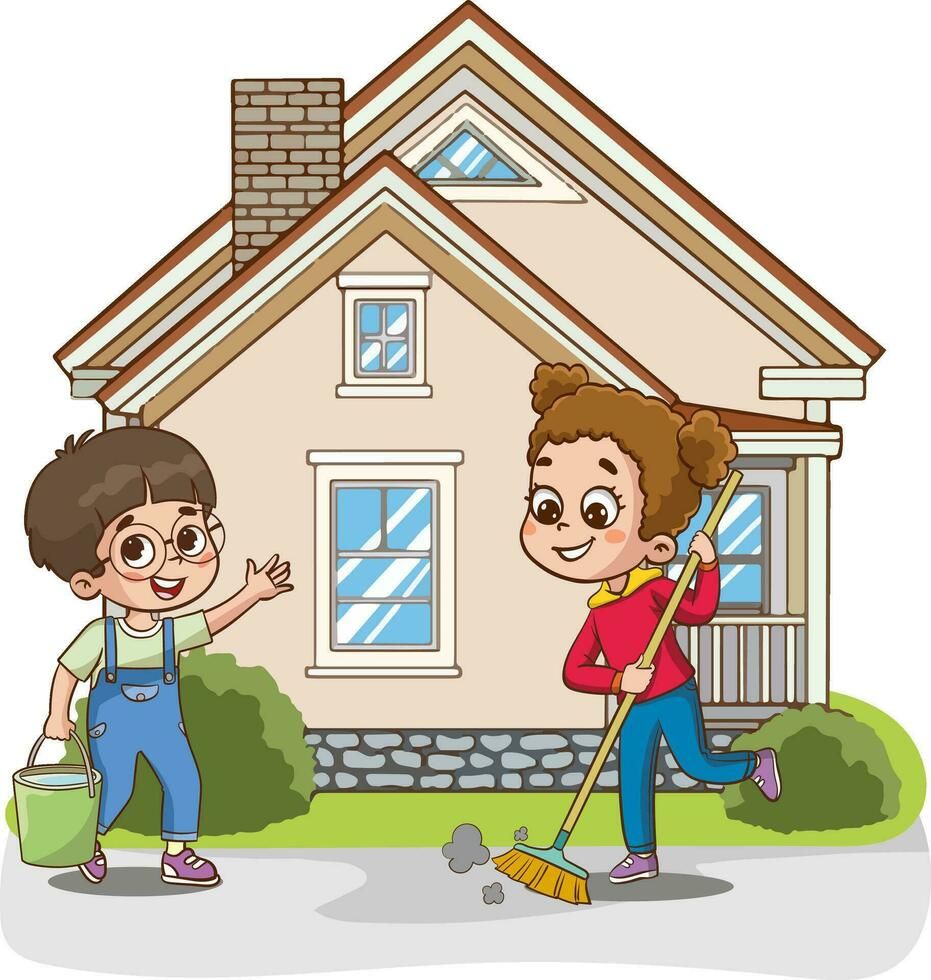 Nhấn để nghe Let’s clean up the house together.