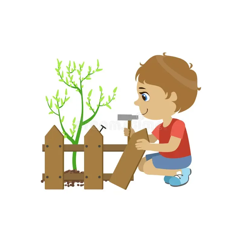 Let’s plant this tree near the fence.