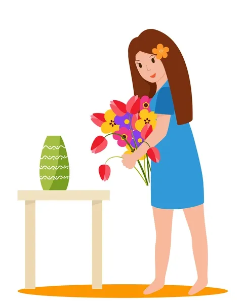 Nhấn để nghe Let’s put the flowers in a vase.
