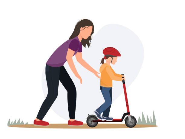 Mom, I want to ride a scooter.