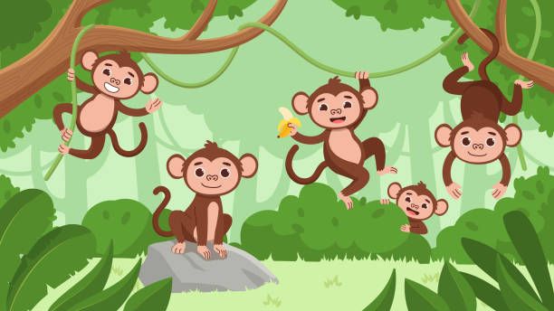 Monkeys climb trees fast.