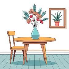 Move the vase to the center of the table.
