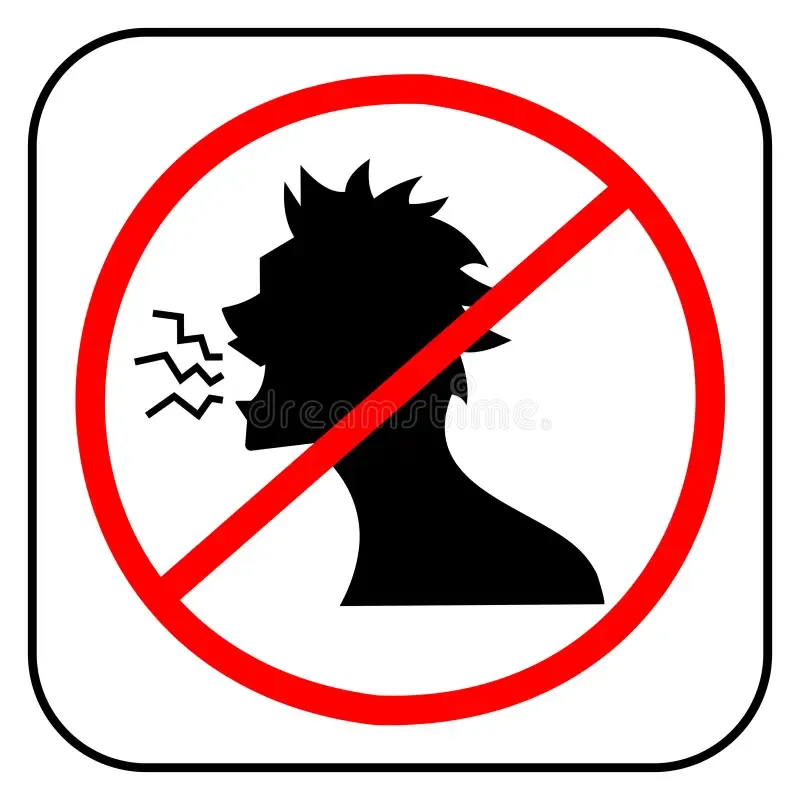 Nhấn để nghe No shouting inside.