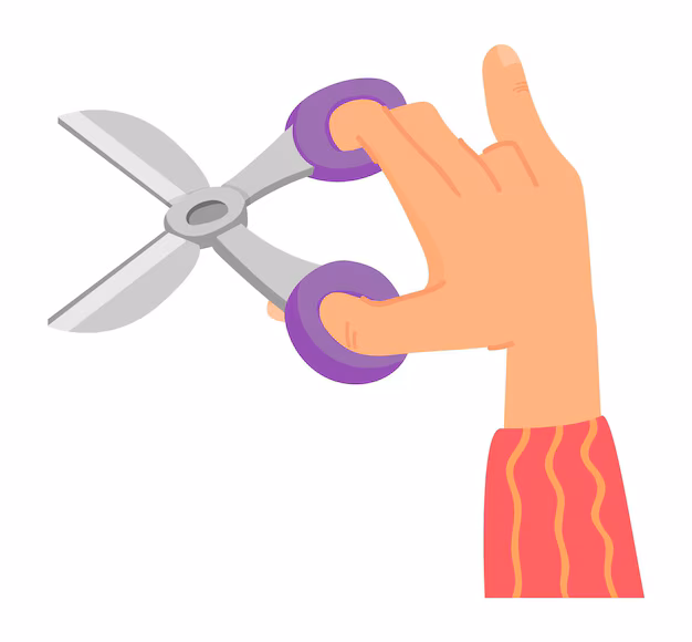  Put down the scissors.