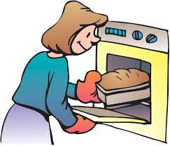 Put the cake in the oven.