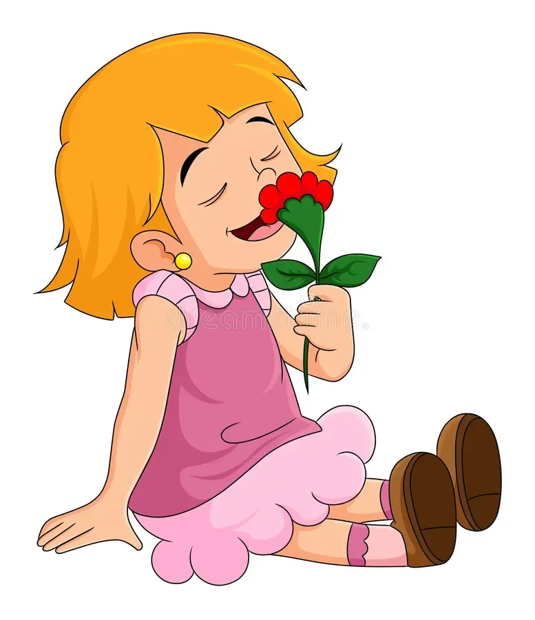 Nhấn để nghe She loves smelling the roses.