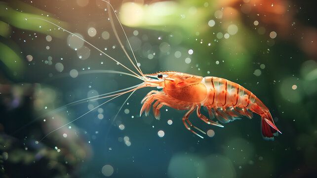 Shrimp live in the sea.