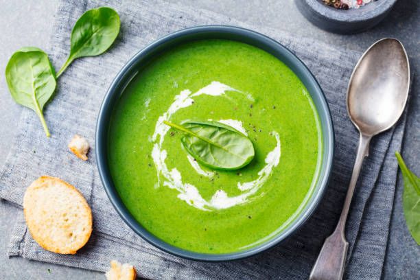  Spinach is good for soup. 