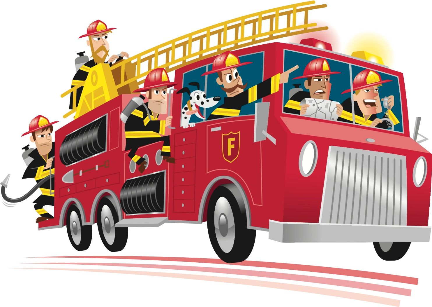  The fire truck is very loud.