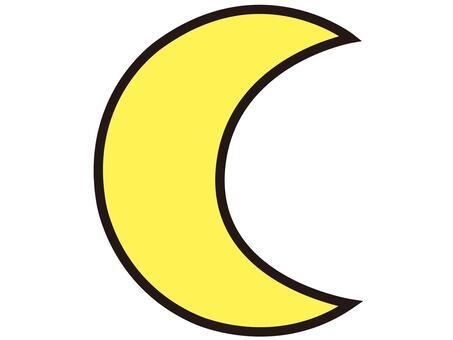 The moon is a crescent.