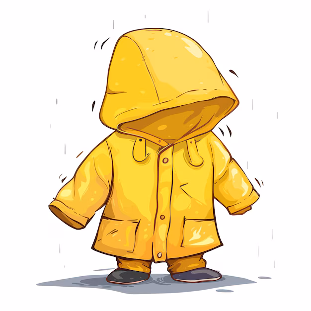 The raincoat is torn now.