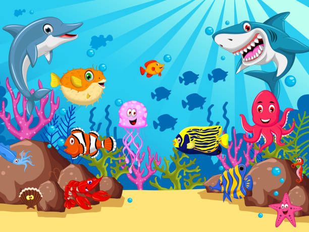 The sea has lots of animals.