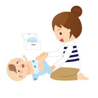 Nhấn để nghe Time for a diaper change.