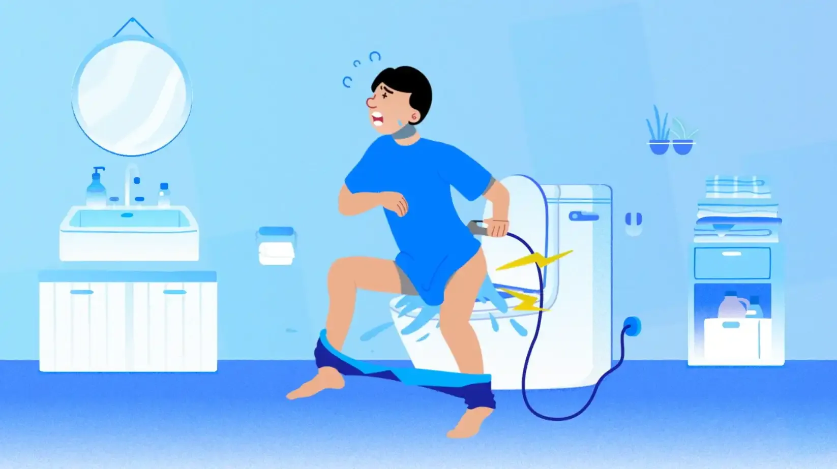  Use the bidet to wash.
