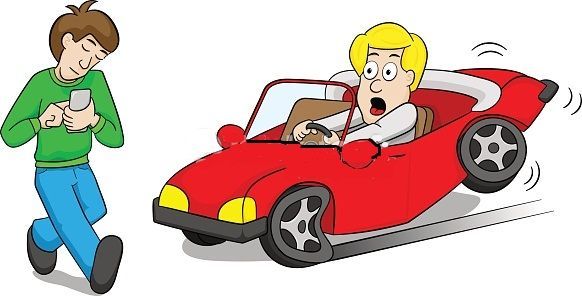 Watch out for cars.