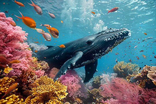 Whales eat small fish.